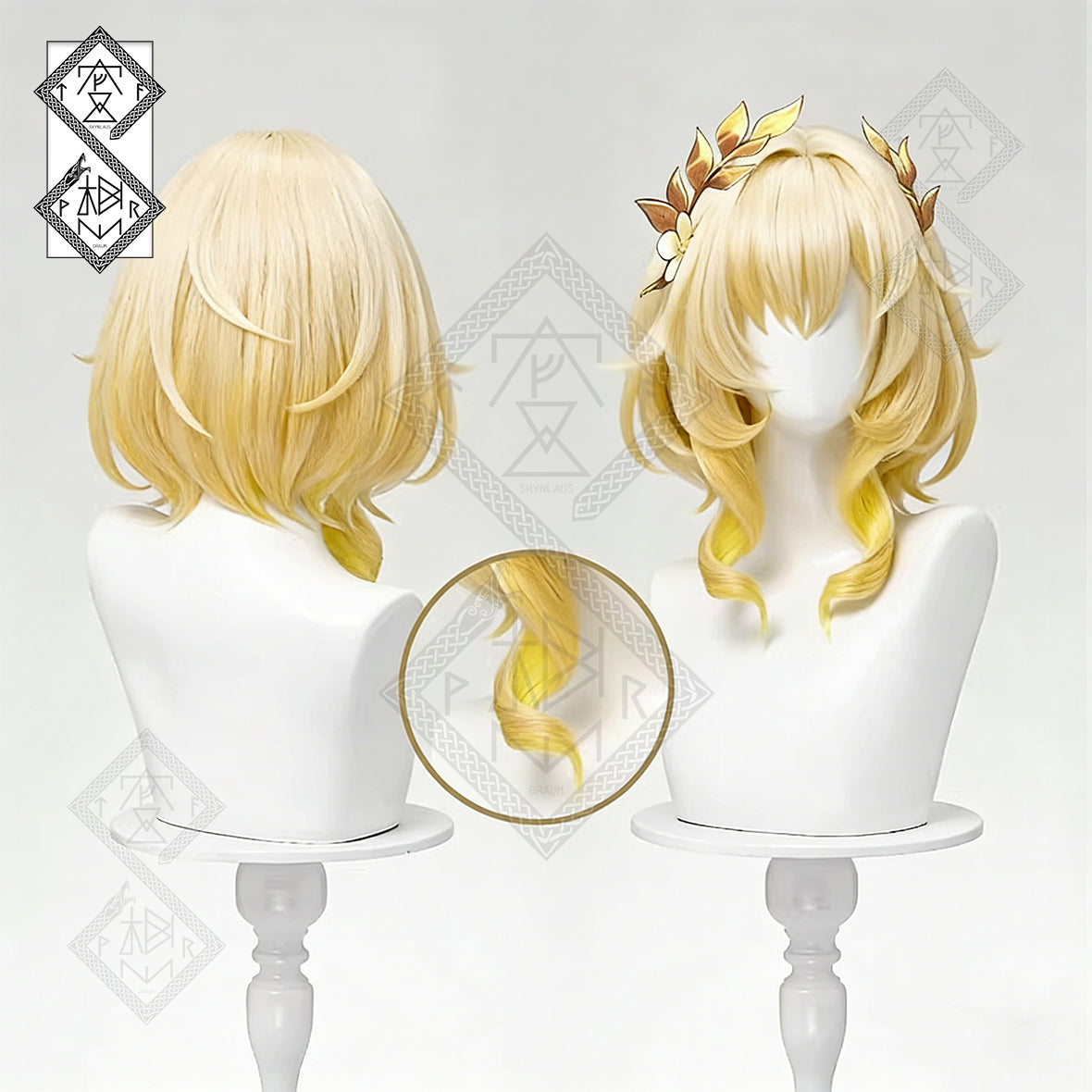 Honkai: Star Rail Aglaea Cosplay Wig – Tinted Gradient Roman Curls | Synthetic Anime Wig