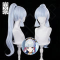 Genshin Impact Kamisato Ayaka Cosplay Wig Long Blue Ponytail Anime Costume Hair Heat Resistant Fiber