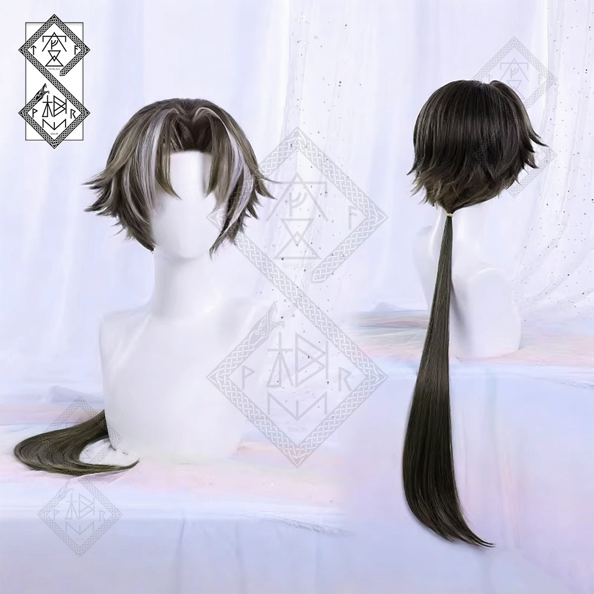 Arknights Chongyue Cosplay Wig Long Hair with Accessories Anime Wig Heat Resistant Fiber