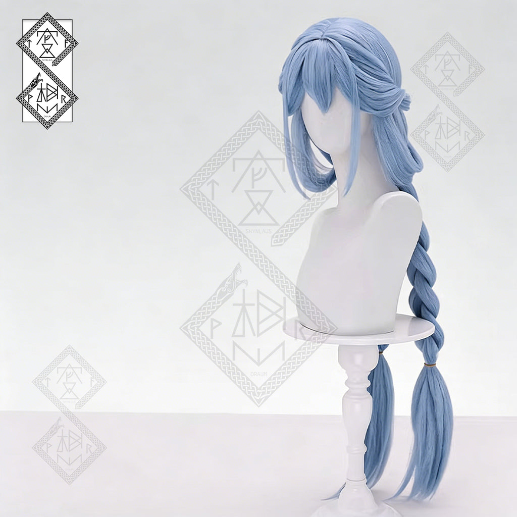 Naraka Bladepoint Blue Dream- Blue Rabbit Cosplay Wig Twin Tails Braided Anime Wig Heat Resistant Fiber