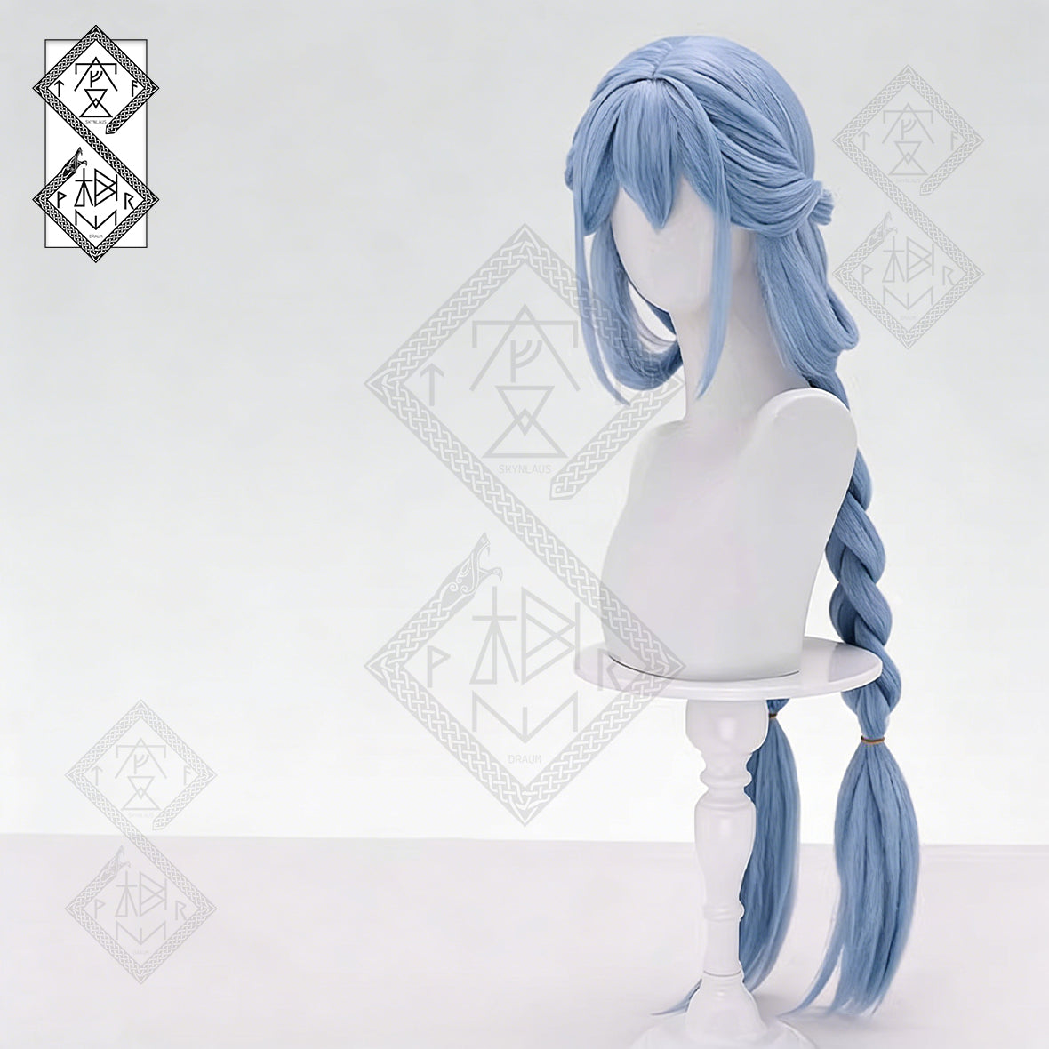 Naraka Bladepoint Blue Dream- Blue Rabbit Cosplay Wig Twin Tails Braided Anime Wig Heat Resistant Fiber