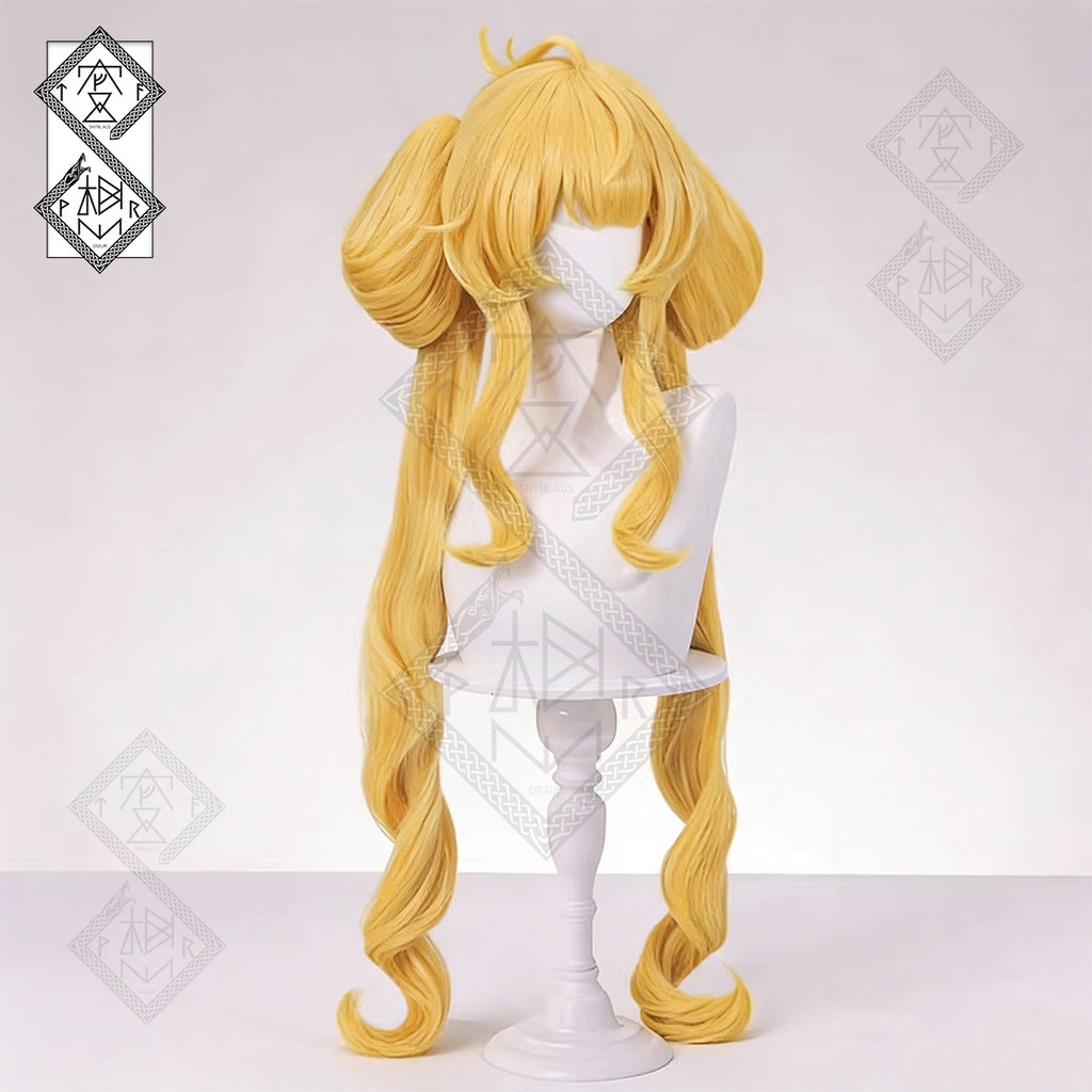 Arknights Leizi the Thunderbringer Cosplay Wig – Curly Hair with Realistic Scalp, Pre-Styled, Heat Resistant, Clip-In Design for Cosplay & Halloween