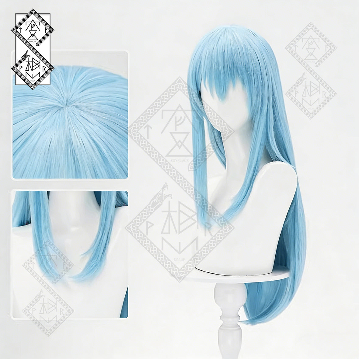 Rimuru Tempest Demon Lord Cosplay Wig from That Time I Got Reincarnated as a Slime – Short Light Blue Wig with Bangs, Heat Resistant, Pre-Styled for Anime Cosplay & Halloween