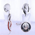 Genshin Impact Arlecchino Cosplay Wig – Long Highlighted Hair with Clip-In Bangs, Heat Resistant