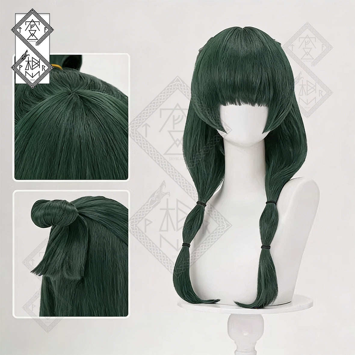 The Apothecary Diaries Maomao Cosplay Wig – Classic Chinese Style Updo with Bangs, Heat Resistant Palace Maid Wig(Palace Maid Style Wig Ver.1)