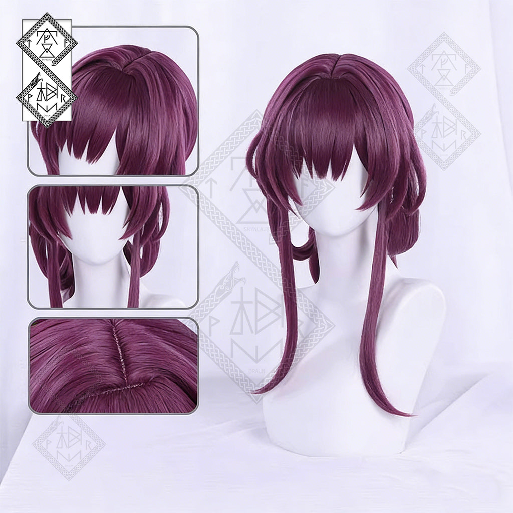 Honkai: Star Rail Kafka Cosplay Wig – Purple High Ponytail Synthetic Hair, Heat-Resistant Anime Costume Accessory for Women