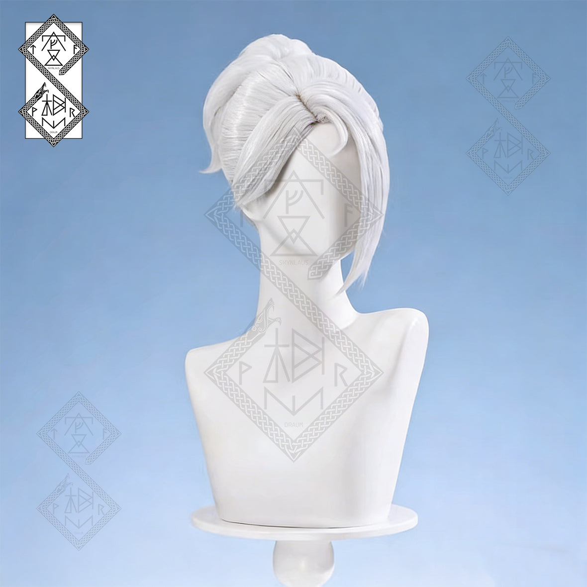Valorant Jett Cosplay Wig – White Ponytail Wig with Hair Clip, Jett Cosplay Hair Anime Game Costume Accessory