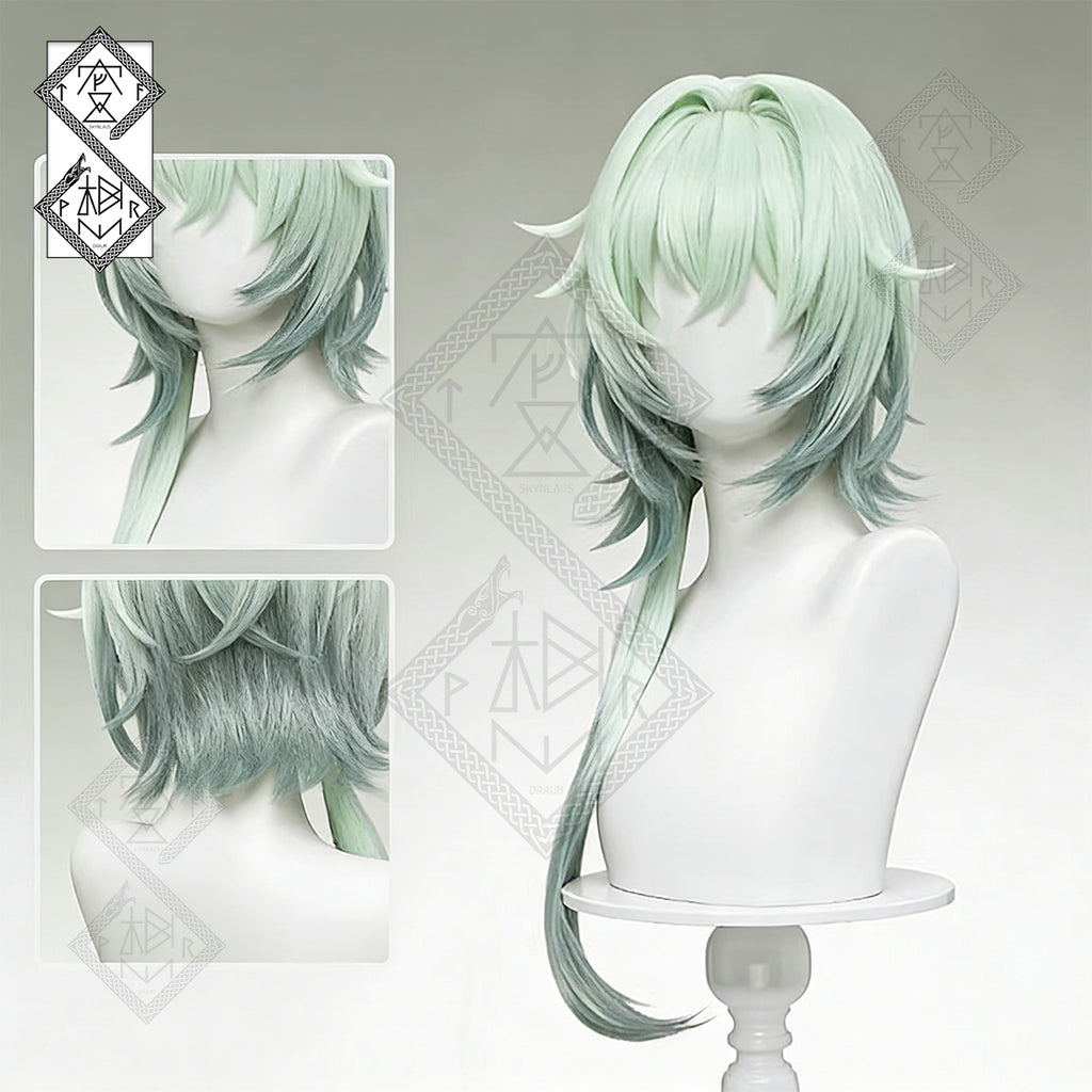 Honkai: Star Rail Anaxa Cosplay Wig – Gradient Low Ponytail Anime Wig | Long Cosplay Hair Heat Resistant Synthetic Wig for Women Halloween Costume