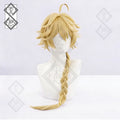 Genshin Impact Lumine Aether Cosplay Wig Set – Twin Traveler Wig | Blonde Anime Cosplay Hair Aether Wig Heat Resistant for Halloween Costume(Aether Ver.2)