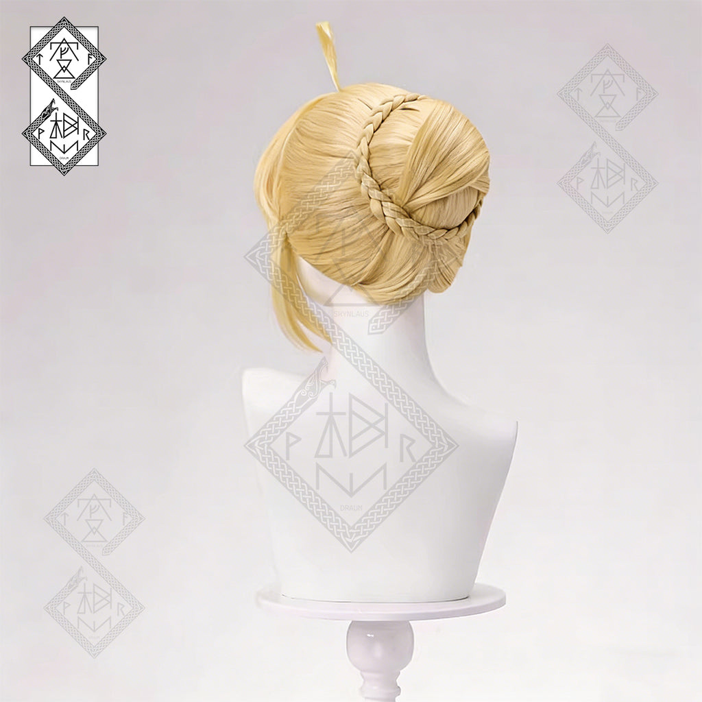 Honkai: Star Rail Saber Cosplay Wig – Fate Collaboration Anime Wig | Blonde Realistic Cosplay Hair Heat Resistant Synthetic Wig for Halloween