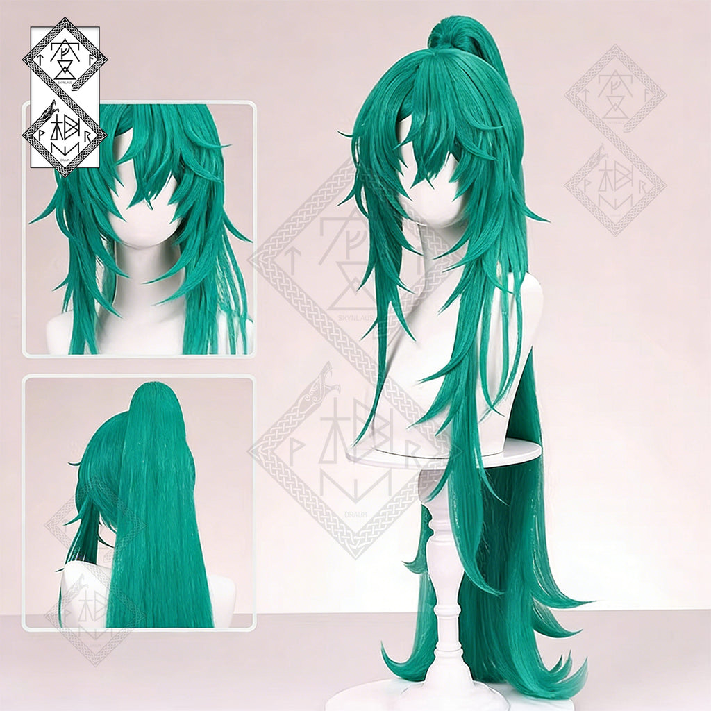 Arknights Hoshiguma Cosplay Wig – Ponytail Anime Wig | Realistic Cosplay Hair Heat Resistant Synthetic Wig for Halloween