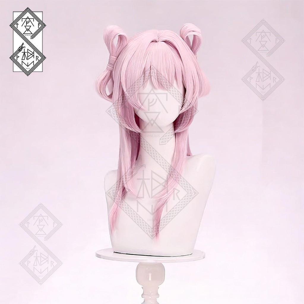 Honkai: Star Rail March 7th Cosplay Wig – Long Anime Wig | Split Bun Realistic Cosplay Hair Heat Resistant Synthetic Wig