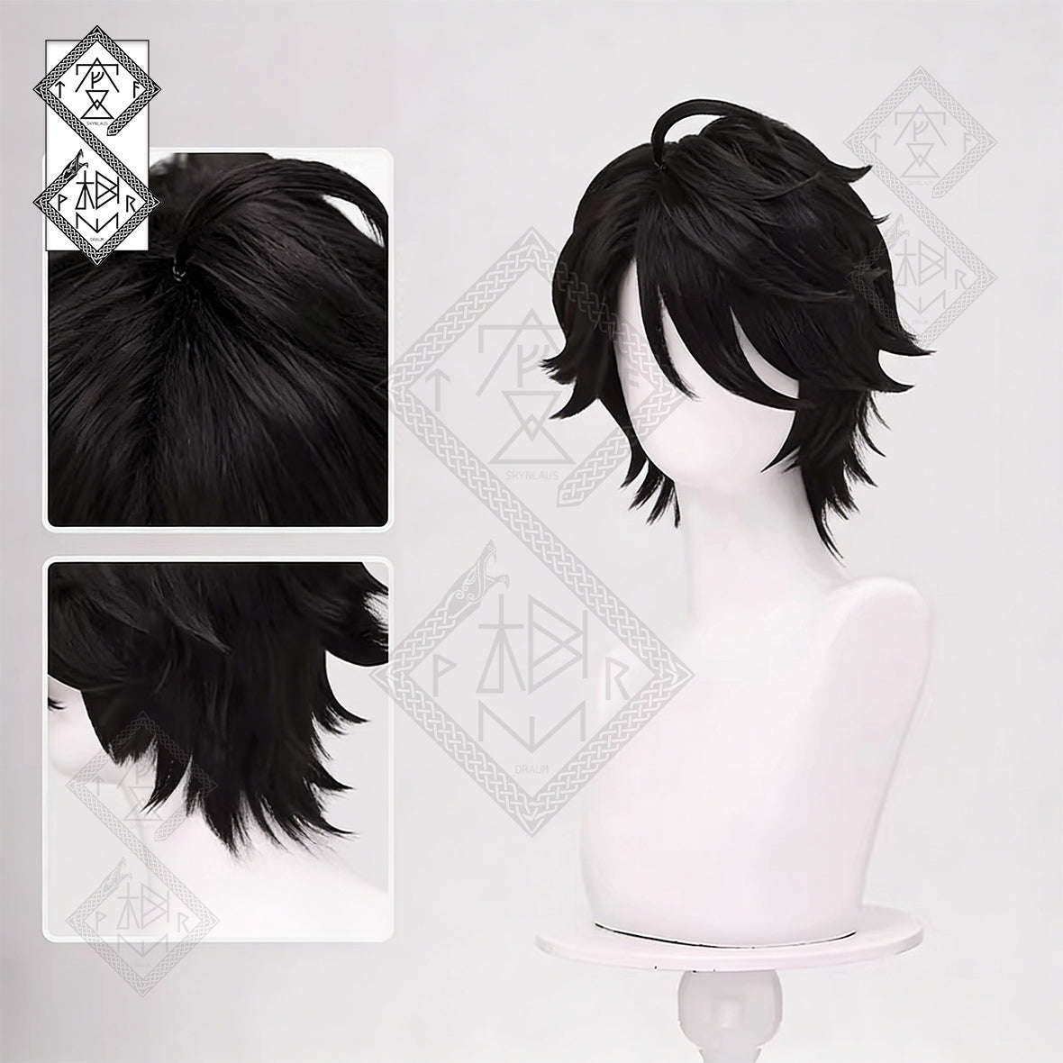 Identity V Prisoner Cosplay Wig – Black Split Ponytail Wig with Clip (Esports Ver.)