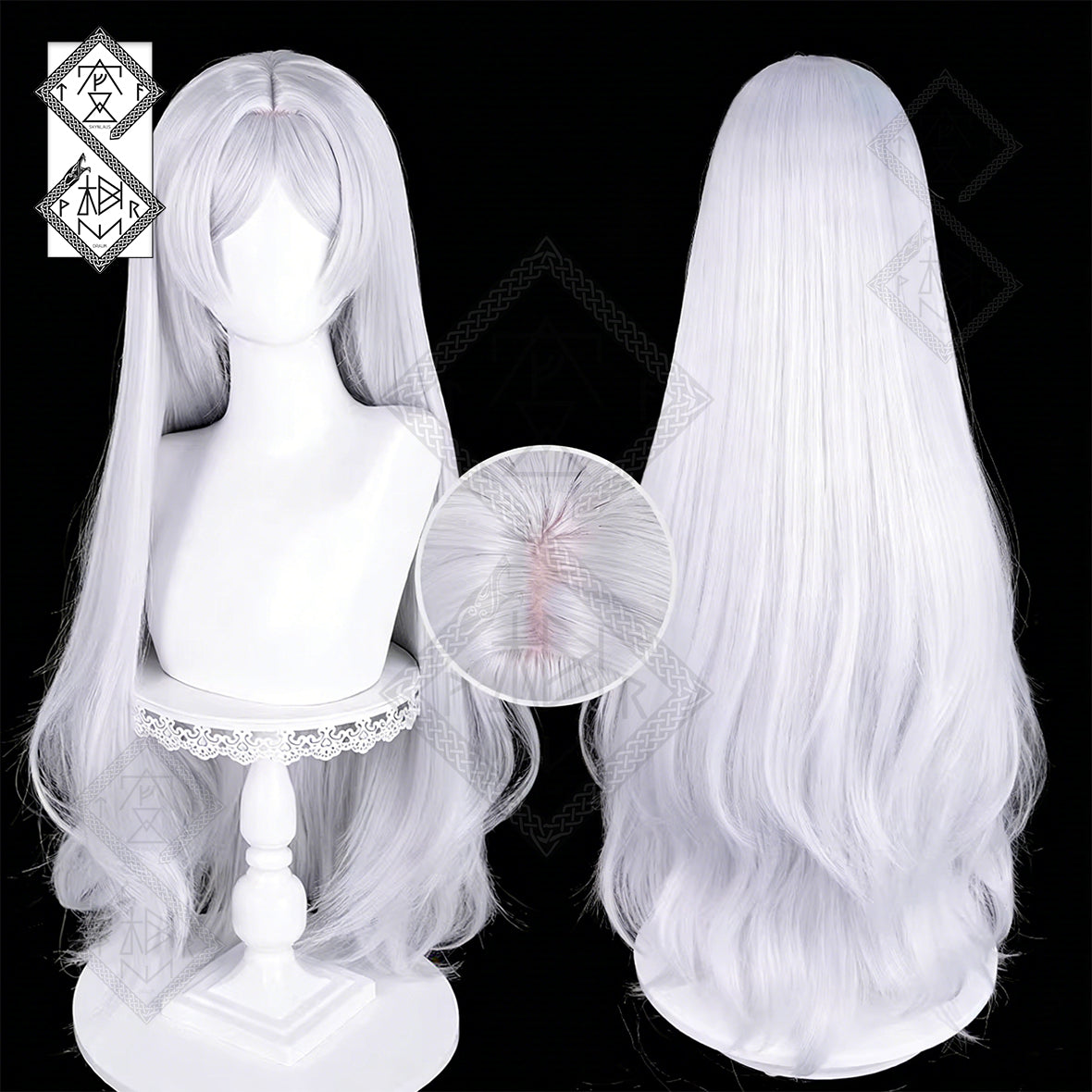 Frieren Beyond Journey's End Frieren Cosplay Wig – Long Straight Loose Hair, Realistic Hairline, Heat Resistant(Style 2 - Loose Hairstyle)