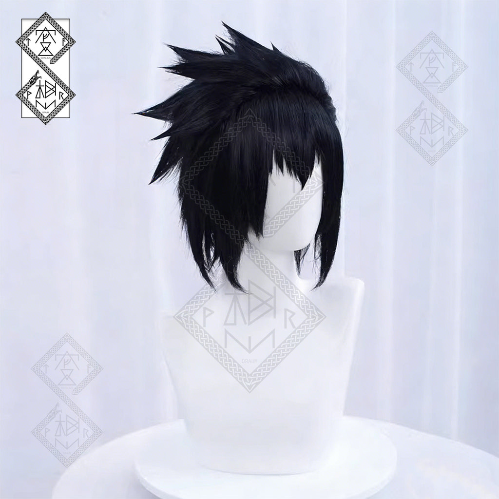 Naruto Sasuke Uchiha Cosplay Wig – Classic Spiky Up Style Heat Resistant Synthetic Hair Natural Hairline for Halloween & Comic Con (Ver.1)