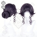 Kaoruko Waguri Cosplay Wig The Fragrant Flower Blooms with Dignity Anime Wig Long Gray Purple Synthetic Hair Heat Resistant for Halloween Costume Party（Style 2: Styled Updo Version)