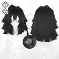 Demon Slayer Obanai Iguro Cosplay Wig – Black Thick Fluffy Anime Hair Wig (2 Versions) Ver.2 Scalp Top