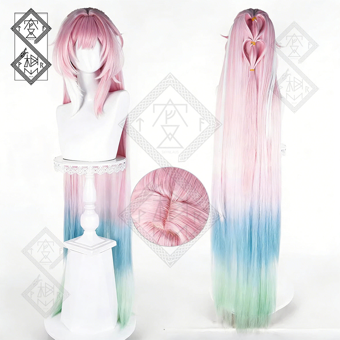Honkai: Star Rail Cyrene Cosplay Wig – Mixed Color Fluffy Anime Hair Wig(Ver.3 Dyed Version)