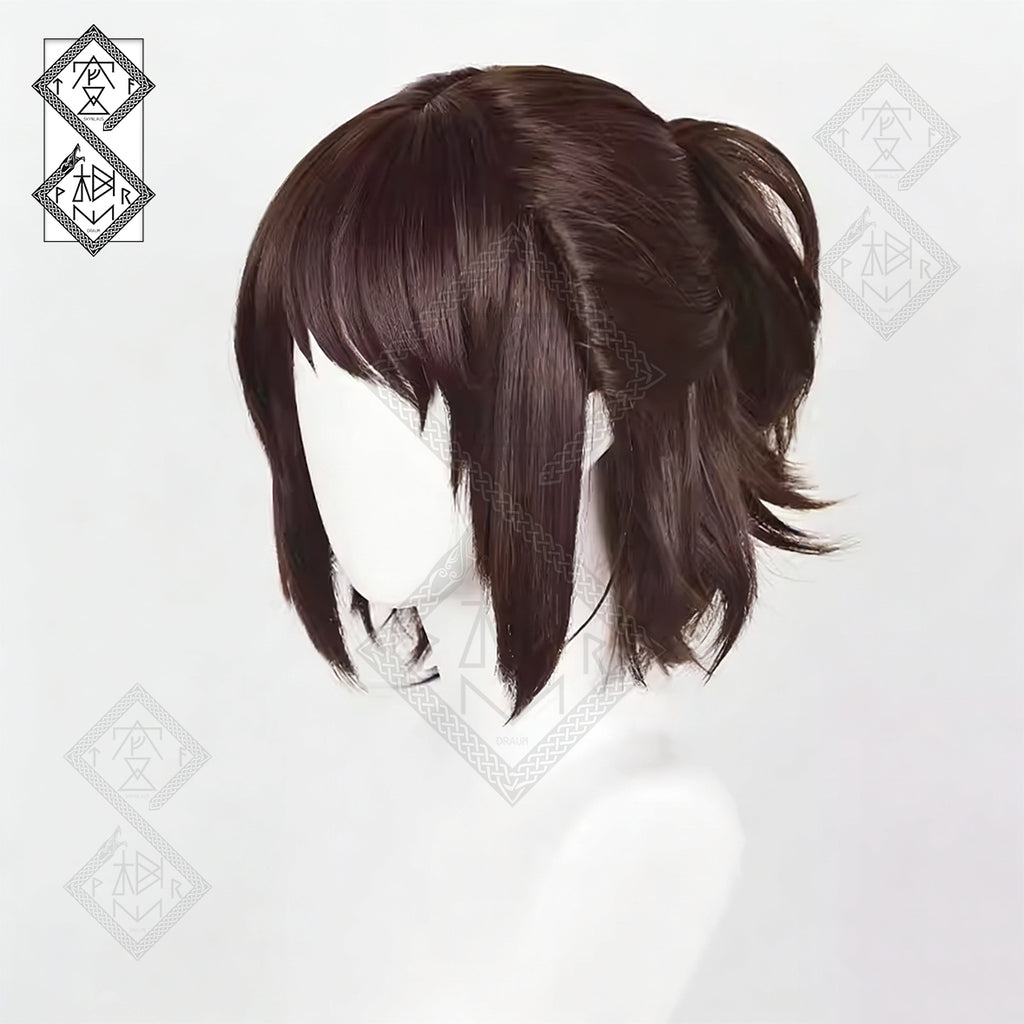 Hange Zoe Cosplay Wig – Sasha Half-Up Dark Brown Anime Hair Attack on Titan(Ver.1 Half-up Main Wig)