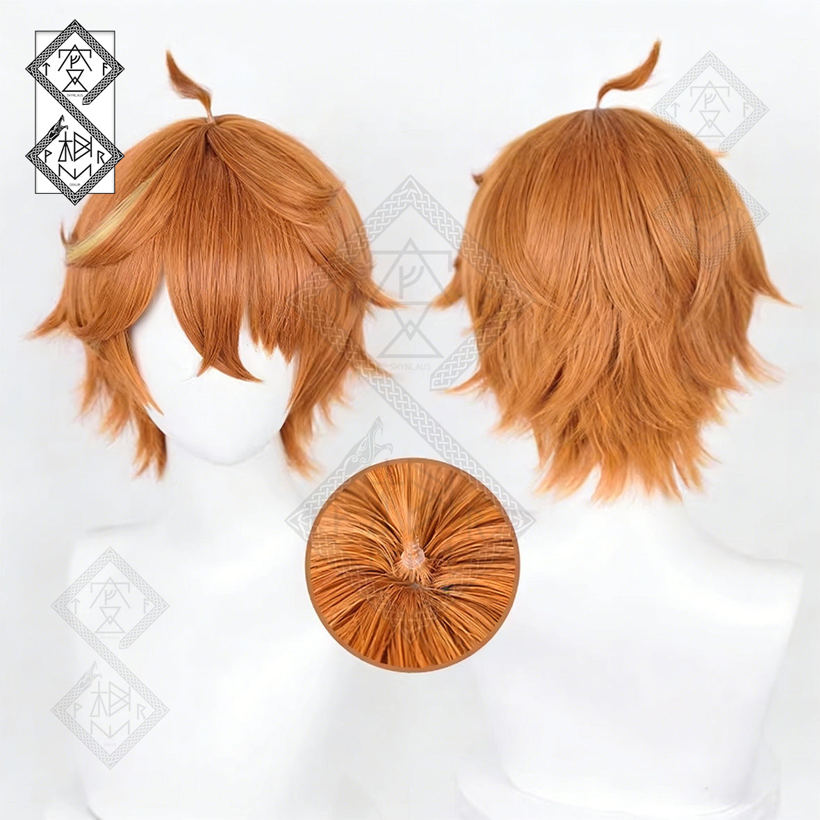 Genshin Impact Tartaglia Childe Cosplay Wig – Short Spiky Hair, Fatui Style, Heat Resistant Synthetic Hair(Ver.2 Scalp Top)