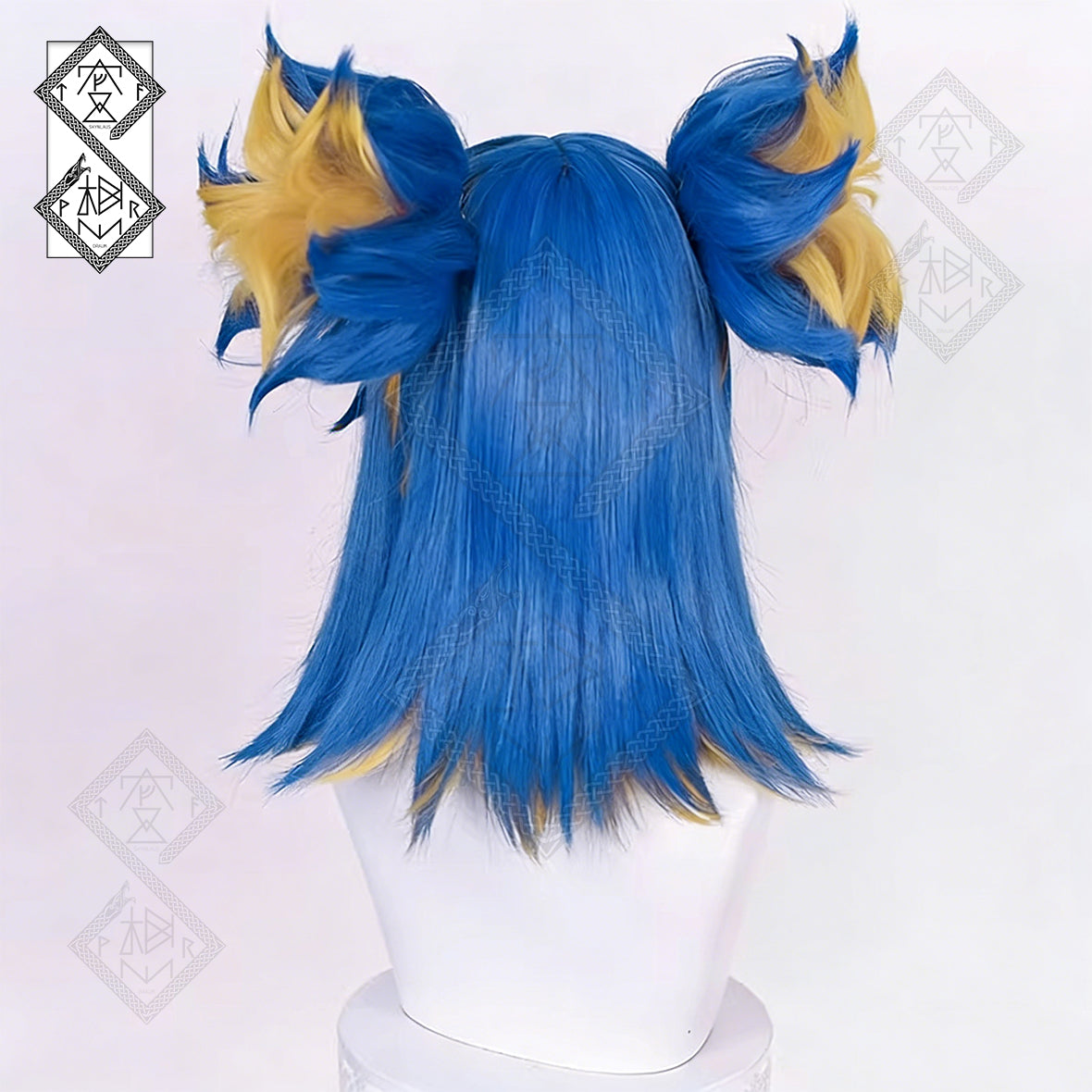 Valorant Neon Cosplay Wig – Half-Up Hair with Flower-Shaped Ponytail Clipped at Scalp, Heat Resistant Synthetic Hair for Cosplay