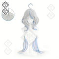 Genshin Impact Furina Cosplay Wig Focalors Hydro Archon Long Blue Gradient Hair Heat Resistant Costume Wig(Style 2 Silver White Wig)