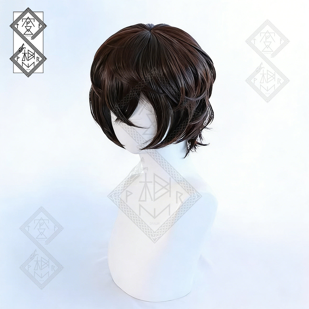 Bungo Stray Dogs Osamu Dazai Cosplay Wig | Short Brown Anime Wig | Heat Resistant Synthetic Hair