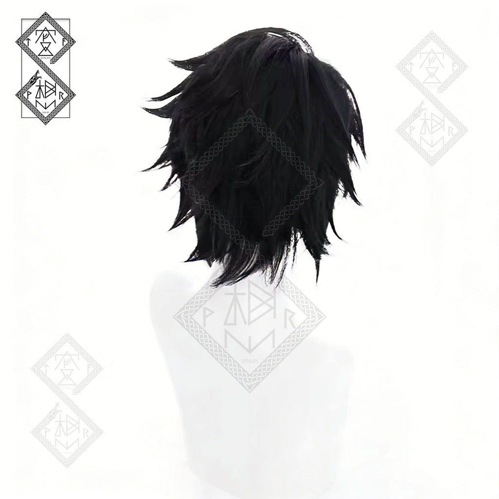 Death Note L Lawliet Cosplay Wig | Messy Black Anime Wig | Heat Resistant Synthetic Hair