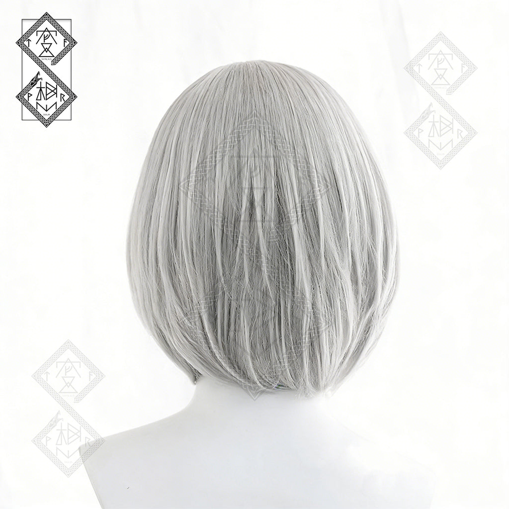 NieR: Automata YoRHa 2B Wig Cosplay Wig Short Silver Anime Hair Styled Wig