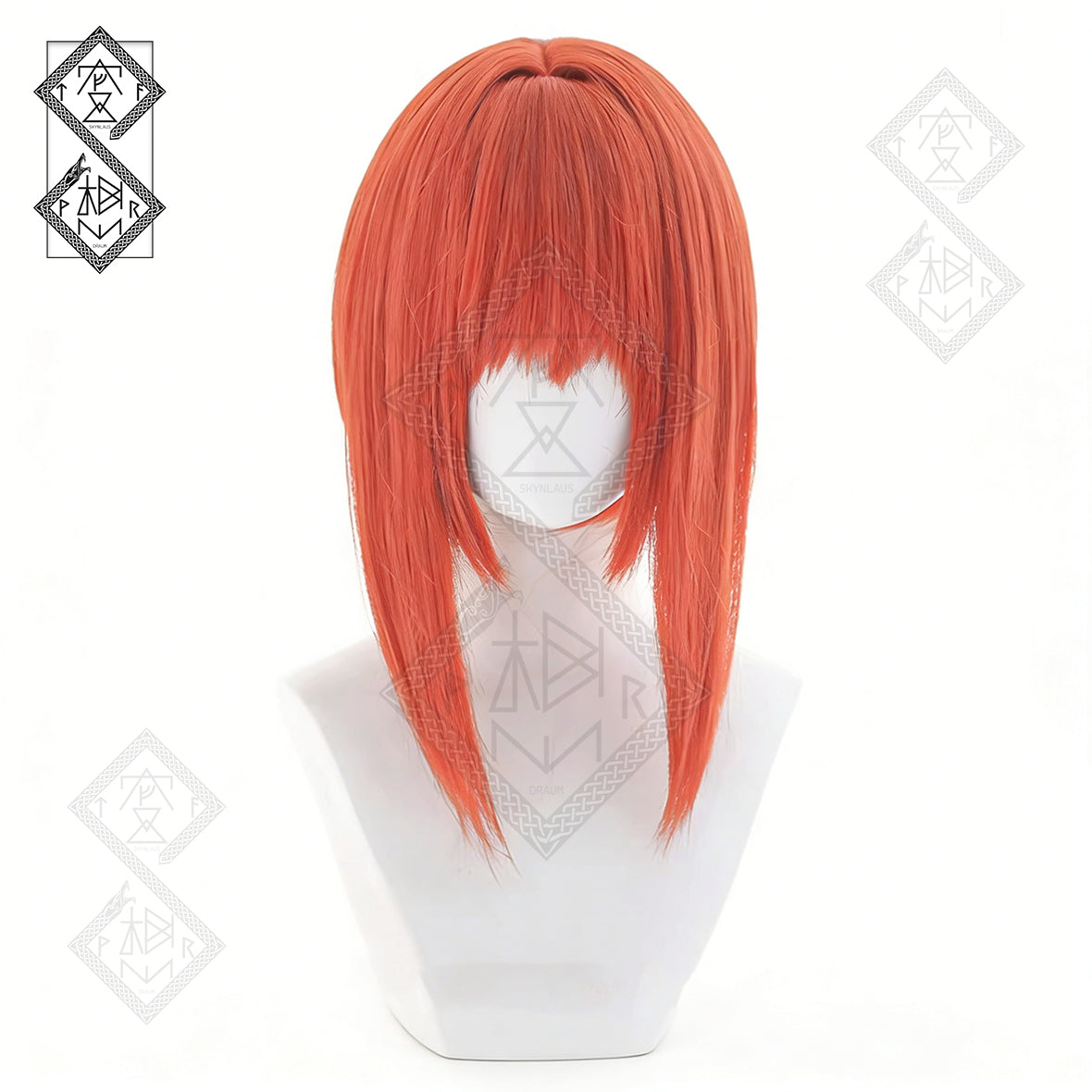 Gintama Kagura Cosplay Wig – Short Natural Hair, Heat Resistant Anime Costume Wig, With Hair Bun Accessory(Ver.4 Down Hair Wig Only)