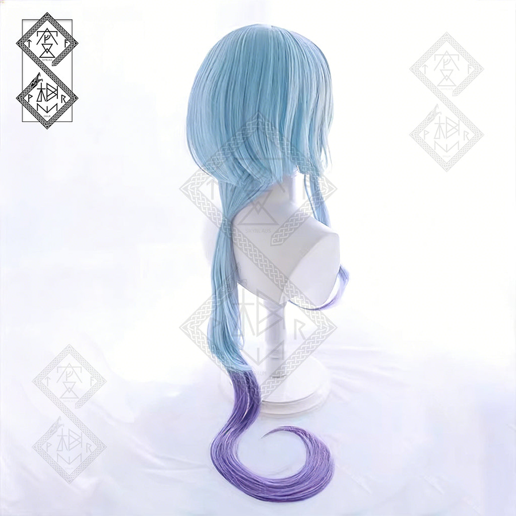 Arknights Mizuki Cosplay Wig Gradient Blue Purple Anime Wig Heat Resistant Synthetic Hair for Costume Party Halloween