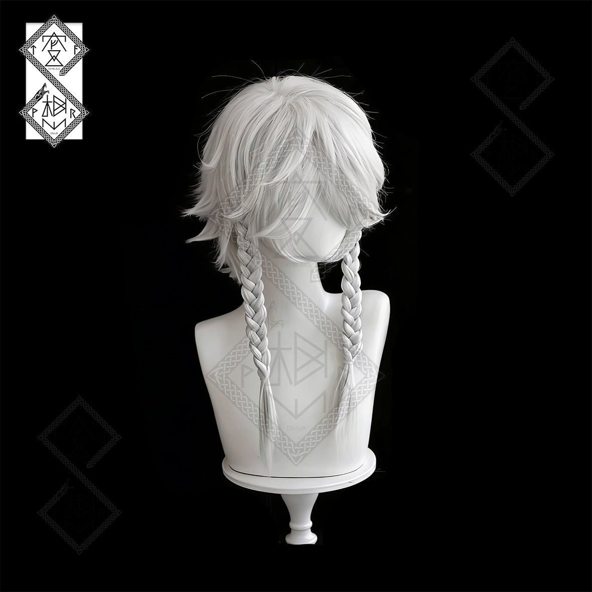 Identity V Seer Cosplay Wig White Prophet Anime Wig Heat Resistant Synthetic Hair for Halloween Costume Party(Ver.1 Silver White)