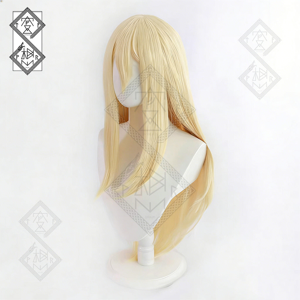 Angels of Death Rachel Gardner Cosplay Wig Long Blonde Anime Wig with Side Bangs Heat Resistant Fiber