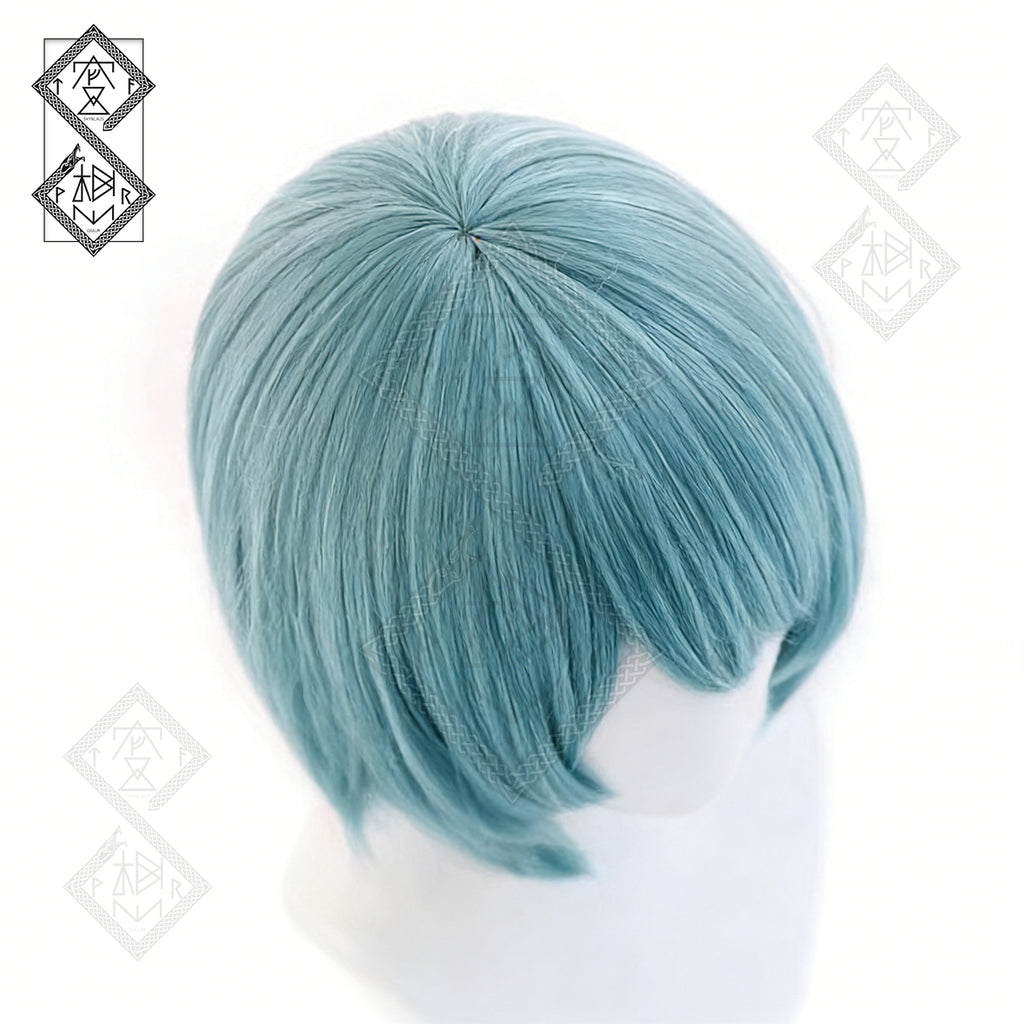 Puella Magi Madoka Magica Sayaka Miki Cosplay Wig Short Blue Anime Wig Heat Resistant Synthetic Hair for Women Halloween Costume