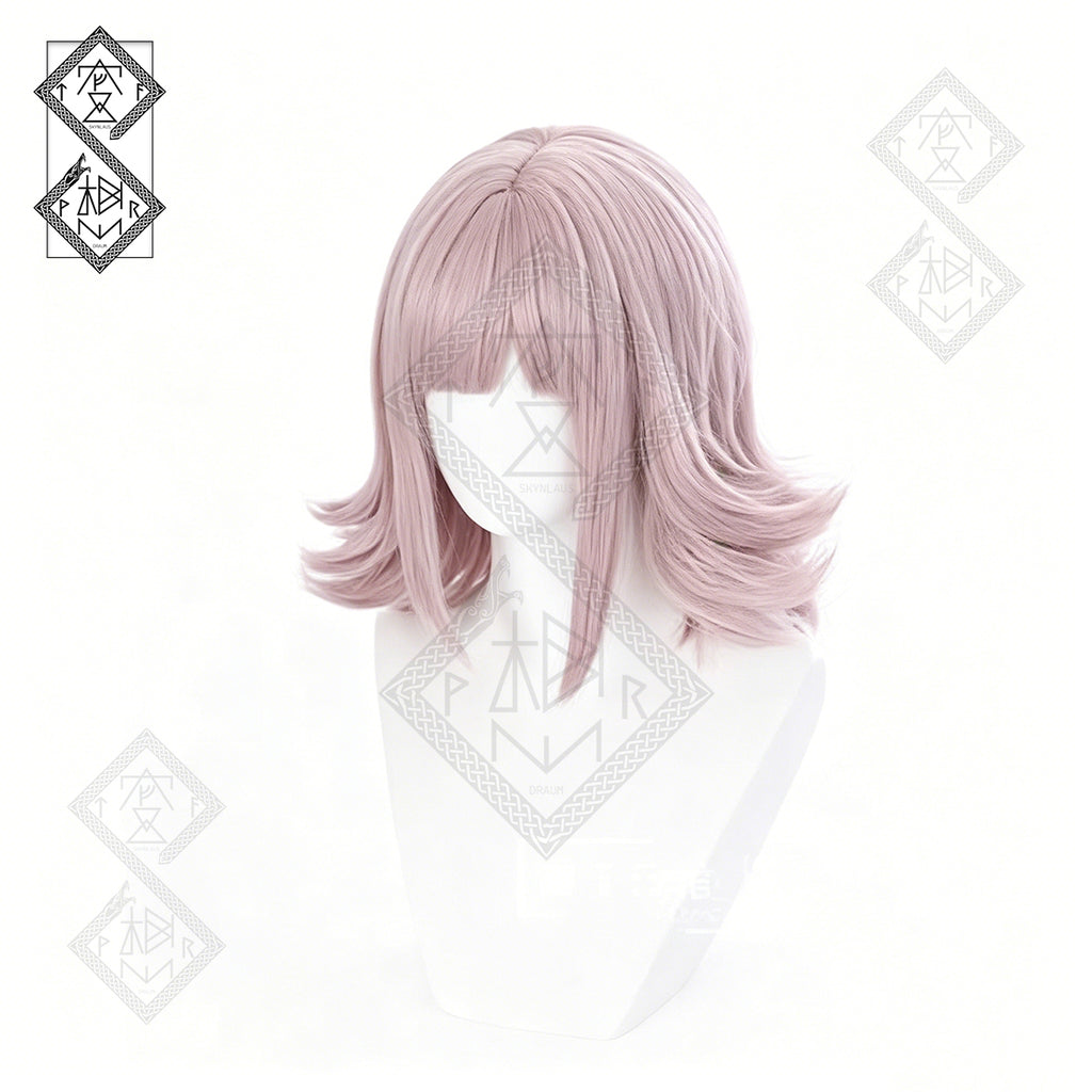 Danganronpa Chiaki Nanami Cosplay Wig Pink Short Bob Anime Wig Face Shape Slim