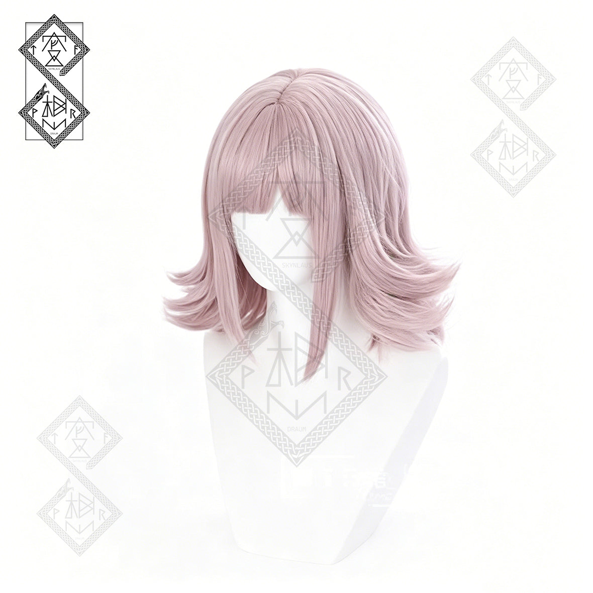 Danganronpa Chiaki Nanami Cosplay Wig Pink Short Bob Anime Wig Face Shape Slim