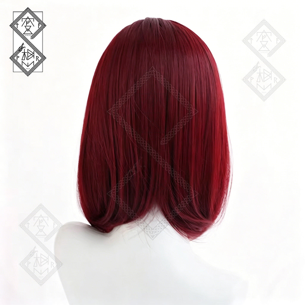 Dandadan Momo Ayase Cosplay Wig Dark Red Short Bob Anime Wig Halloween Costume Hair for Women
