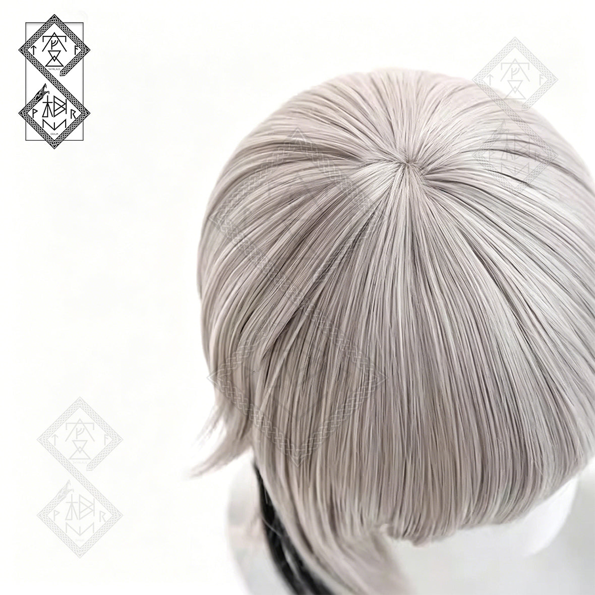 Bungo Stray Dogs Atsushi Nakajima Cosplay Wig White Anime Wig with Black Clip Hair Extension Halloween Costume Wig for Men