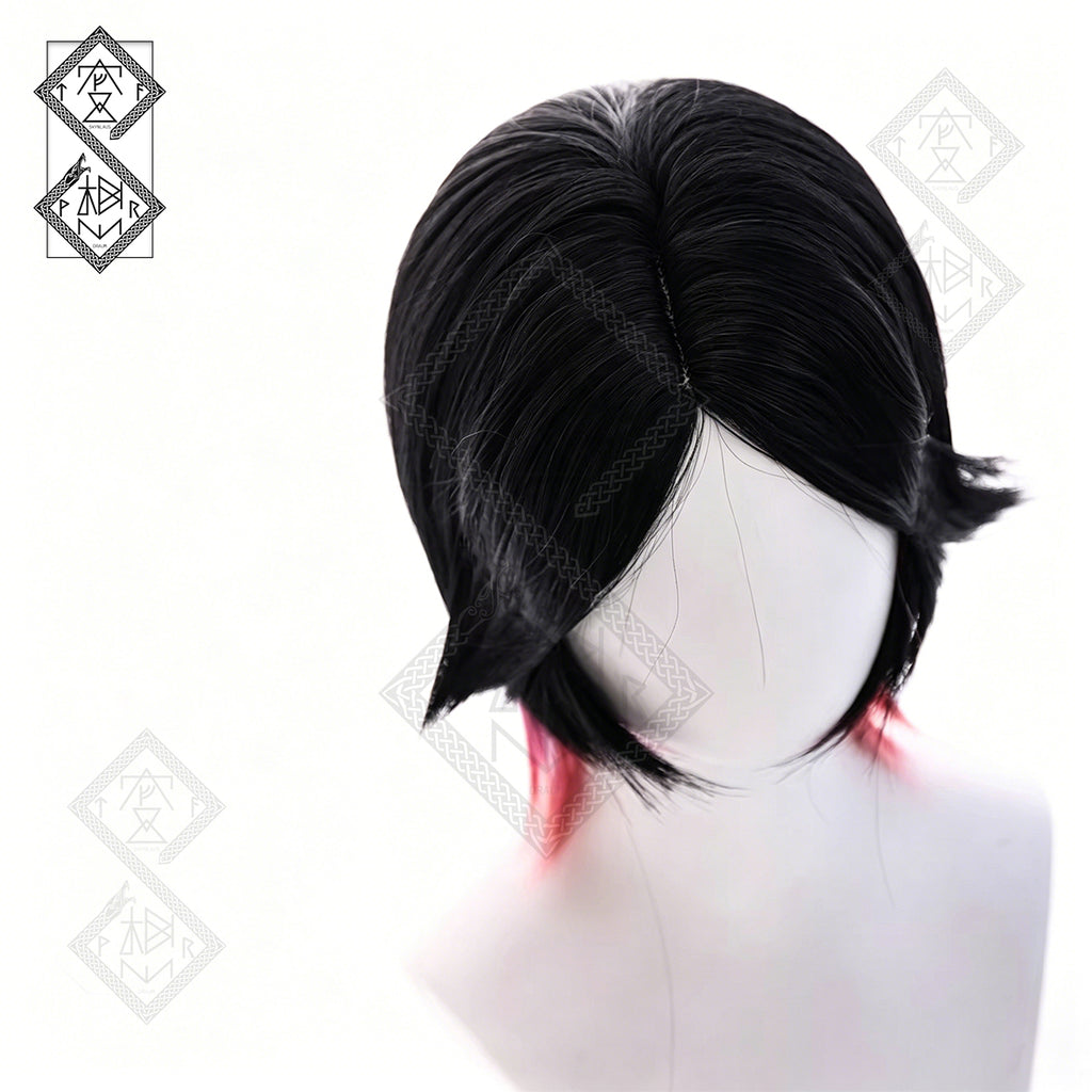 Valorant Clove Cosplay Wig Tri-Color Gradient Synthetic Anime Wig Halloween Costume Wig for Women