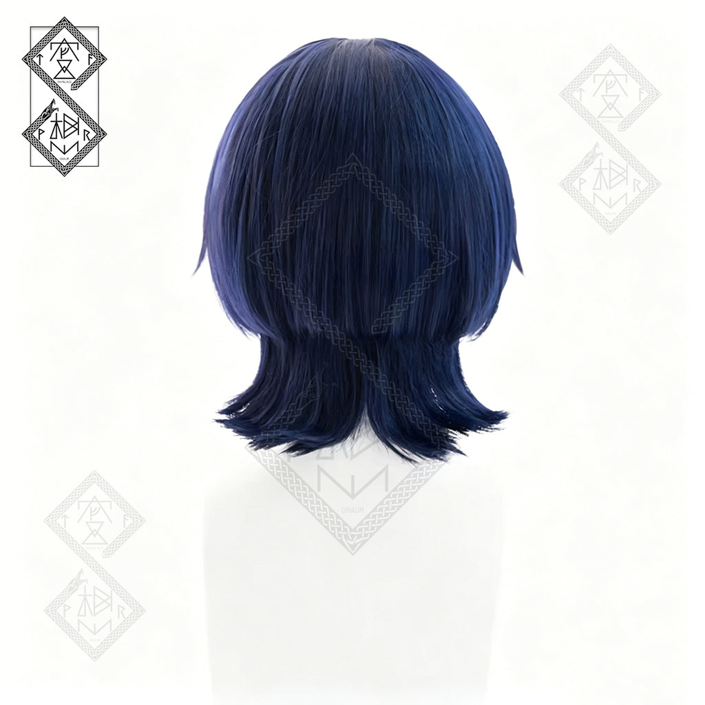 Scaramouche Wanderer Cosplay Wig Genshin Impact Kunikuzushi Black Blue Gradient Anime Wig Heat Resistant Synthetic Hair