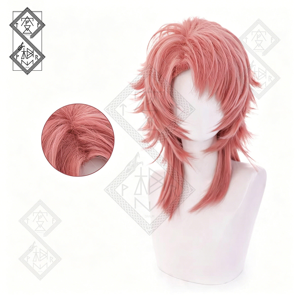 Demon Slayer Sabito Cosplay Wig Layered Spiky Orange Wig Heat Resistant Synthetic Anime Costume Hair for Halloween Party