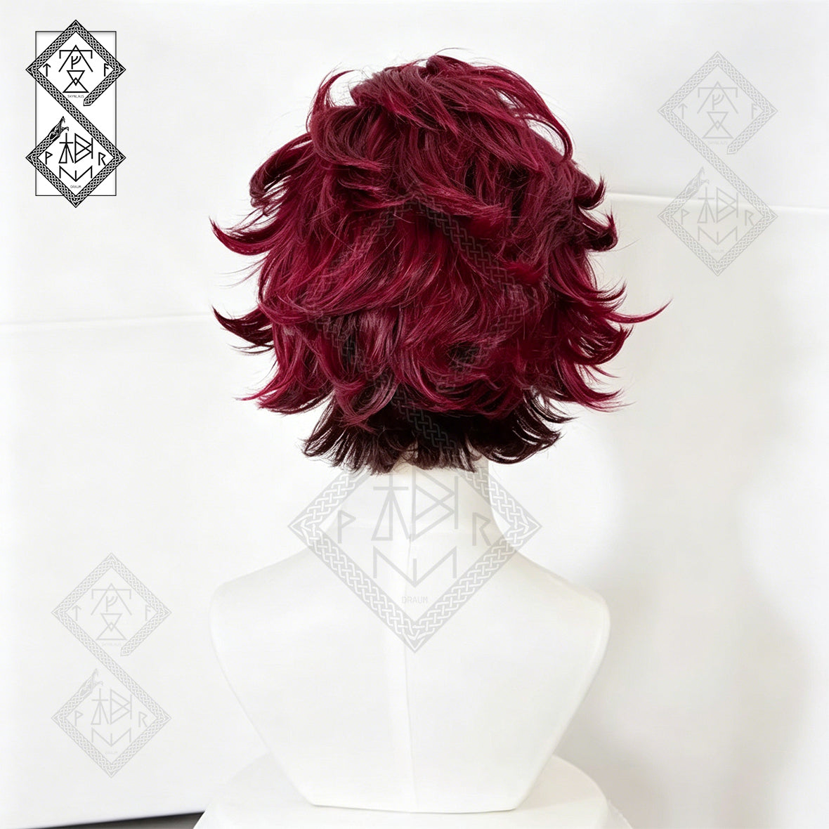 Demon Slayer Tanjiro Kamado Cosplay Wig Pre-Styled Heat Resistant Anime Wig for Halloween Costume