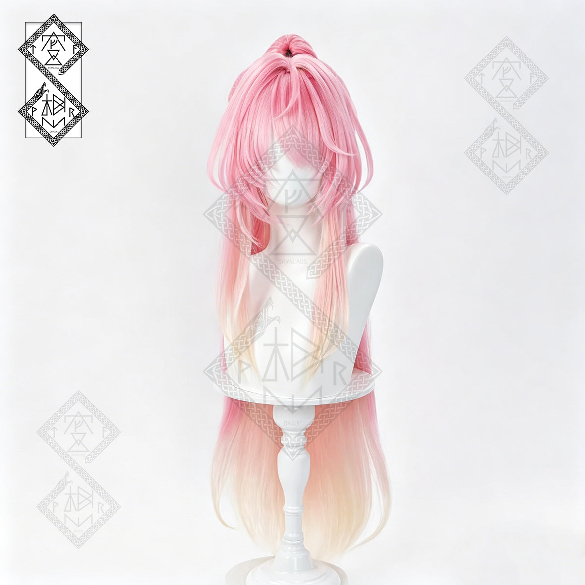 Aemeath Inspired Cosplay Wig from Wuthering Waves – 3 Layer Gradient Ponytail Wig, Heat Resistant Synthetic Anime Wig for Women Halloween Costume