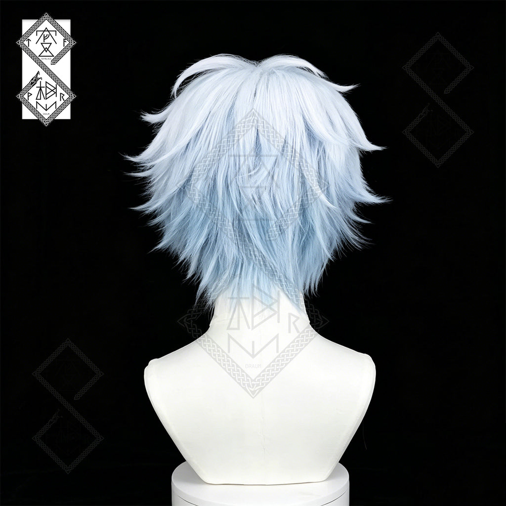 Gintoki Sakata Cosplay Wig White Blue Gradient Anime Wig Heat Resistant Synthetic Hair for Halloween Party Gintama Cosplay