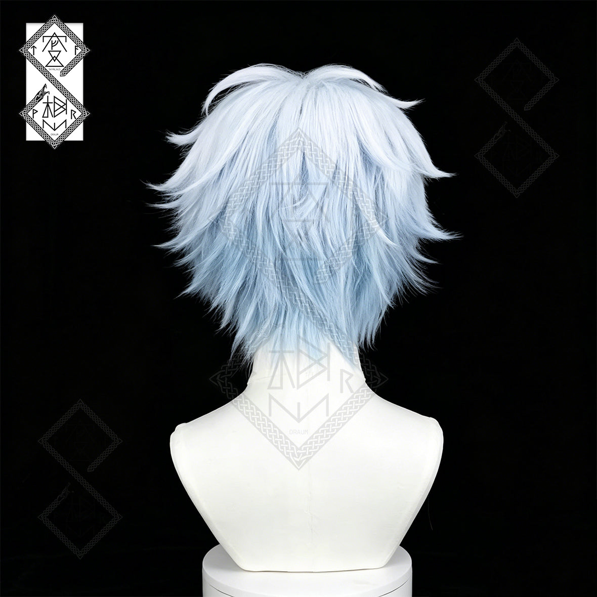 Gintoki Sakata Cosplay Wig White Blue Gradient Anime Wig Heat Resistant Synthetic Hair for Halloween Party Gintama Cosplay