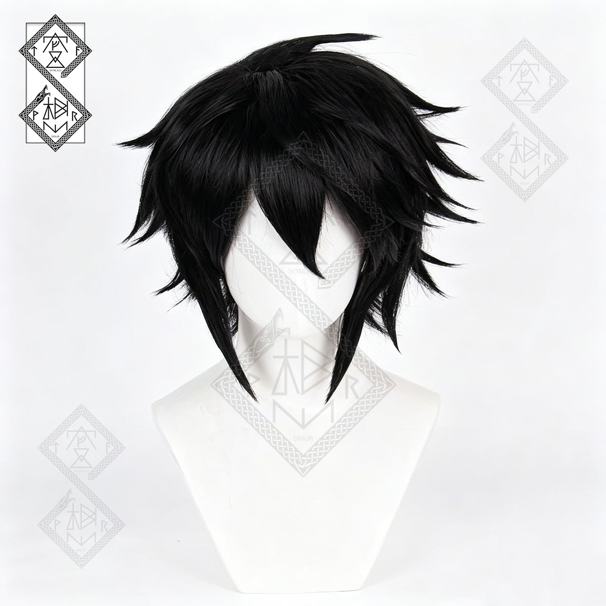 L Lawliet Cosplay Wig Death Note Messy Black Anime Wig Thickened Heat Resistant Synthetic Hair for Halloween Costume Party