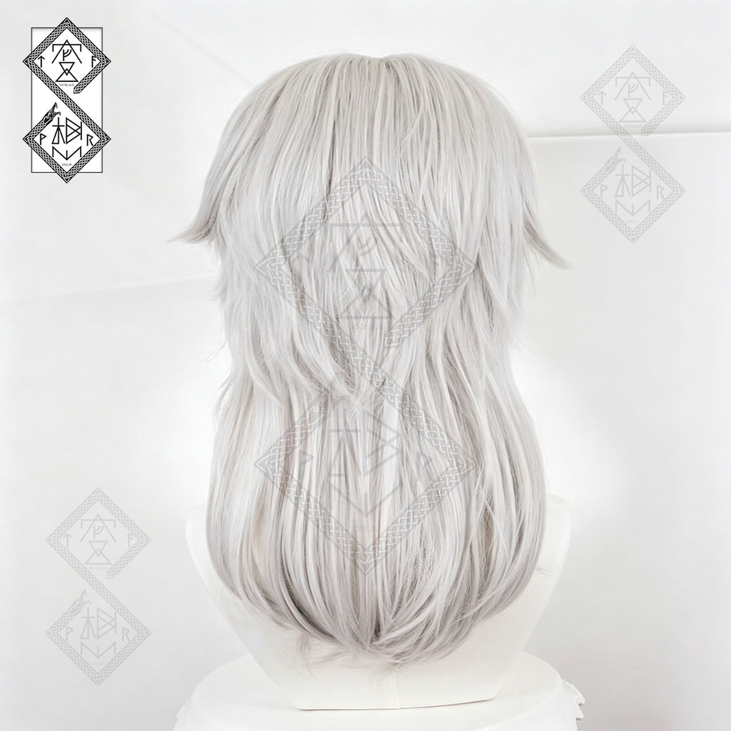 Demon Slayer Tengen Uzui Wig Cosplay | Anime Kimetsu no Yaiba Sound Hashira Long White Ponytail Wig for Halloween Costume