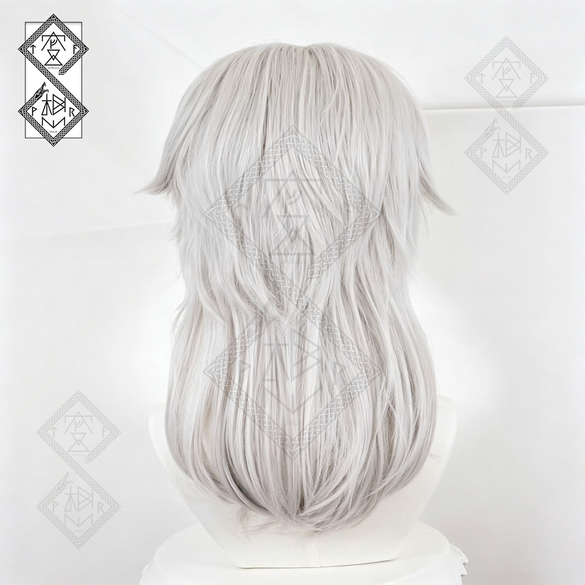 Demon Slayer Tengen Uzui Wig Cosplay | Anime Kimetsu no Yaiba Sound Hashira Long White Ponytail Wig for Halloween Costume