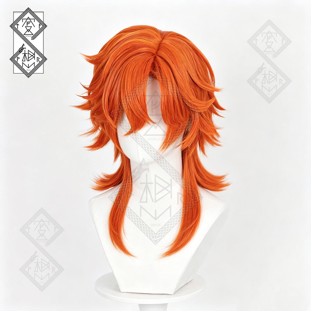Nick Wilde Cosplay Wig Set – Zootopia 2 Inspired Fox Hair Wig with Ears & Wolf Tail Costume Accessories for Halloween & Comic Con(Ver.2 Wolf Tail Style)