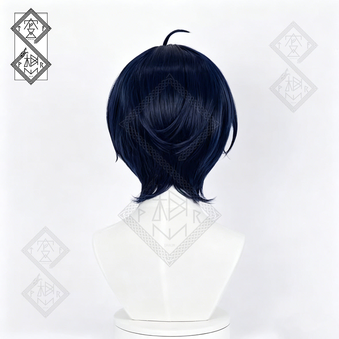 Persona 3 Makoto Yuki Cosplay Wig Blue Short Hair Halloween Anime Wig for Men Women